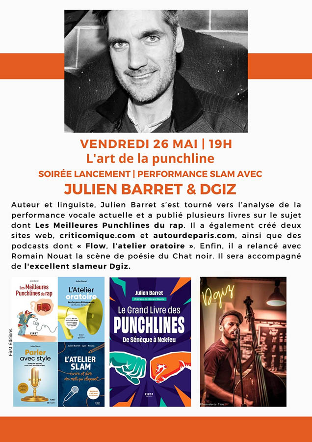 Dedicace Le Grand livre des punchlines-Concert Dgiz-Librairie Folies d'encre-Montreuil