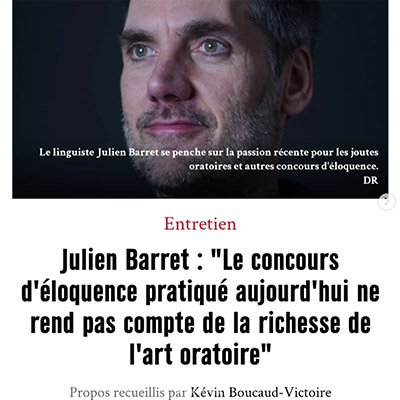 Entretien dans Marianne sur le retour de l’éloquence