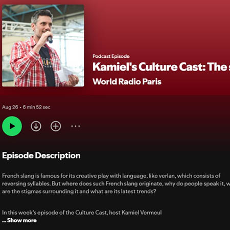 En interview sur World radio Paris à propos de l’argot