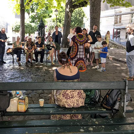 La scène du Chat noir place Emile Goudeau