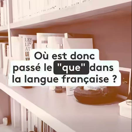 J&rsquo;analyse pour France Info la disparition du « que » chez les jeunes